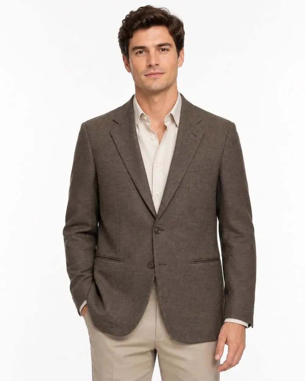 Sorgente Men’s Wool Structured Academia Blazer Vintage 97 Brown Retro  36S-38S